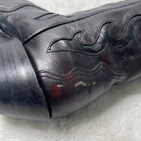 Black Jack Women's Brown Red Cowboy Leather Boots Size 7 - Picture 10 of 14